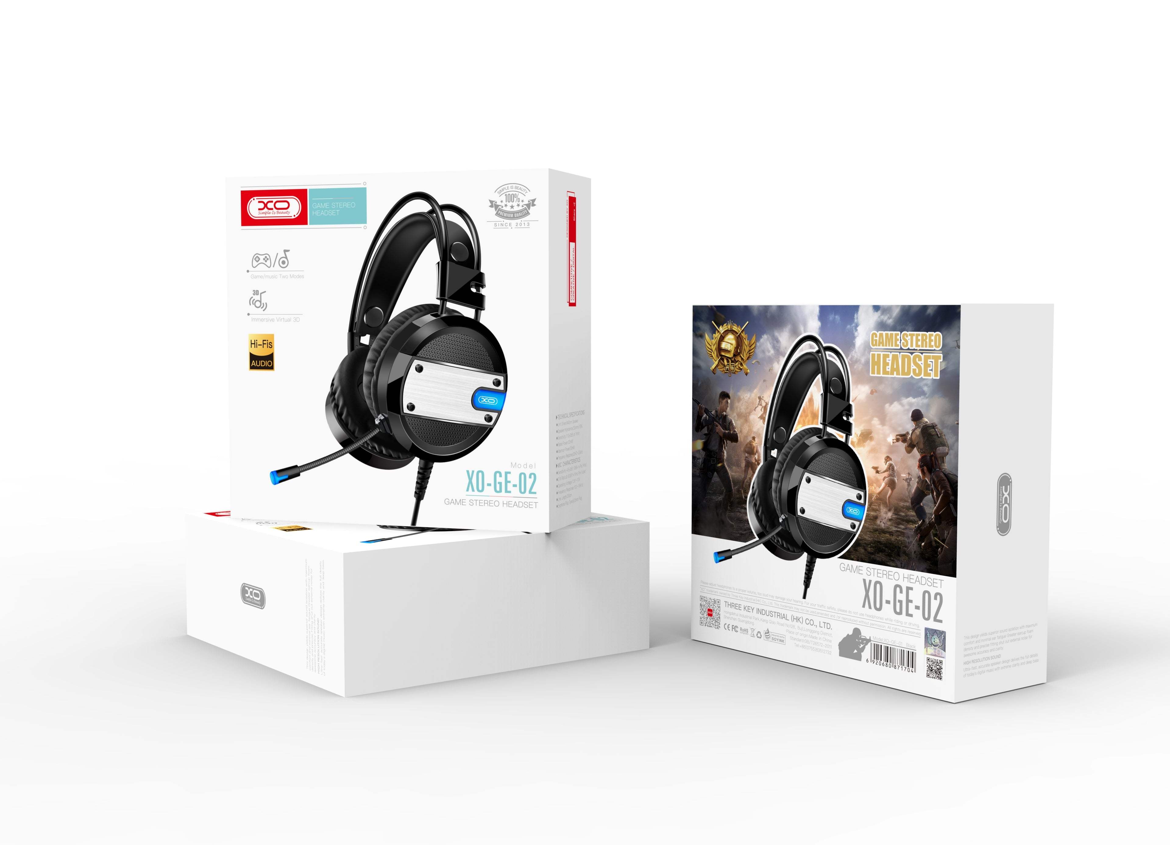 XO GE-02 HEADPHONES BLACK - ledmania.gr
