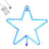 GloboStar® 78583 Φωτιστικό Ταμπέλα Φωτεινή Επιγραφή NEON LED Σήμανσης STAR 5W με Καλώδιο Τροφοδοσίας USB - Μπαταρίας 3xAAA (Δεν Περιλαμβάνονται) - Γαλάζιο - ledmania.gr