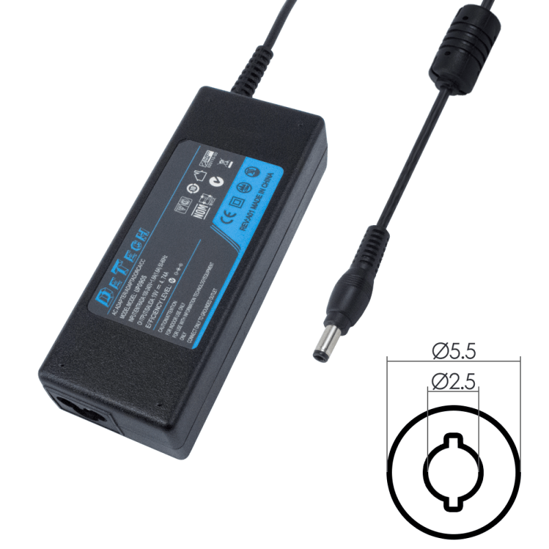 DeTech Τροφοδοτικό Ρεύματος για Toshiba 90W 19V/4.74A 5.5*2.5 - ledmania.gr