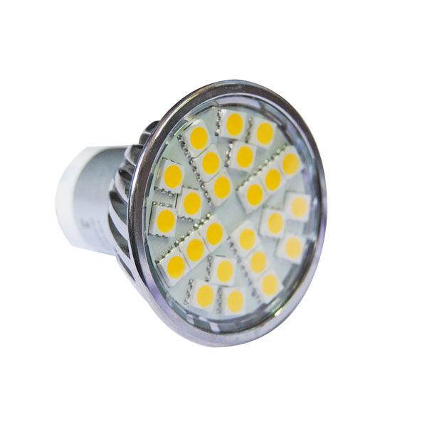Dimmable Gu10 24smd 5050 led Υψηλης Ισχυος Σποτ 120° Με Γυάλινο Κάλυμμα και Αλουμινιο - ledmania.gr
