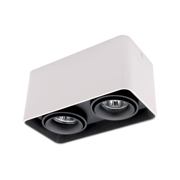 DL-044 SQUARE DOUBLE DOWNLIGHT SURFACE BLACK/WHITE - ledmania.gr