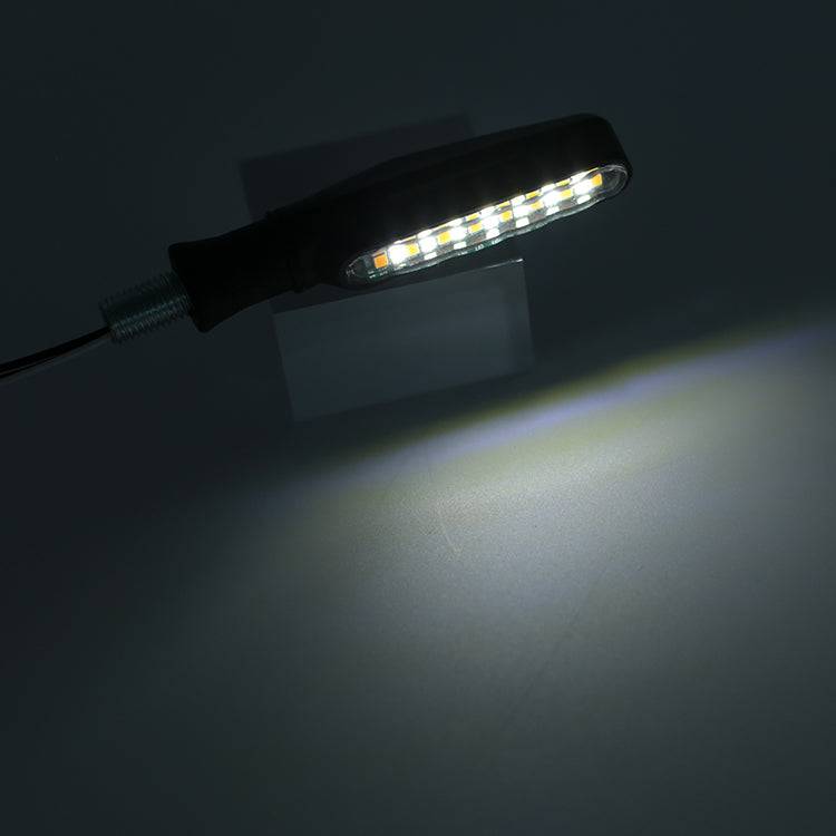 DRL Φώτα φλας μοτοσικλέτας 10w που ρέουν led με φως φρένων μοτοσικλέτας drl-Κιτρινο Ασπρο-12vdc-Σετ 2τεμ. - ledmania.gr