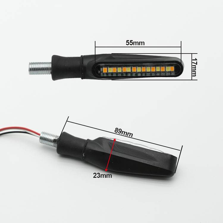 DRL Φώτα φλας μοτοσικλέτας 10w που ρέουν led με φως φρένων μοτοσικλέτας drl-Κιτρινο Ασπρο-12vdc-Σετ 2τεμ. - ledmania.gr