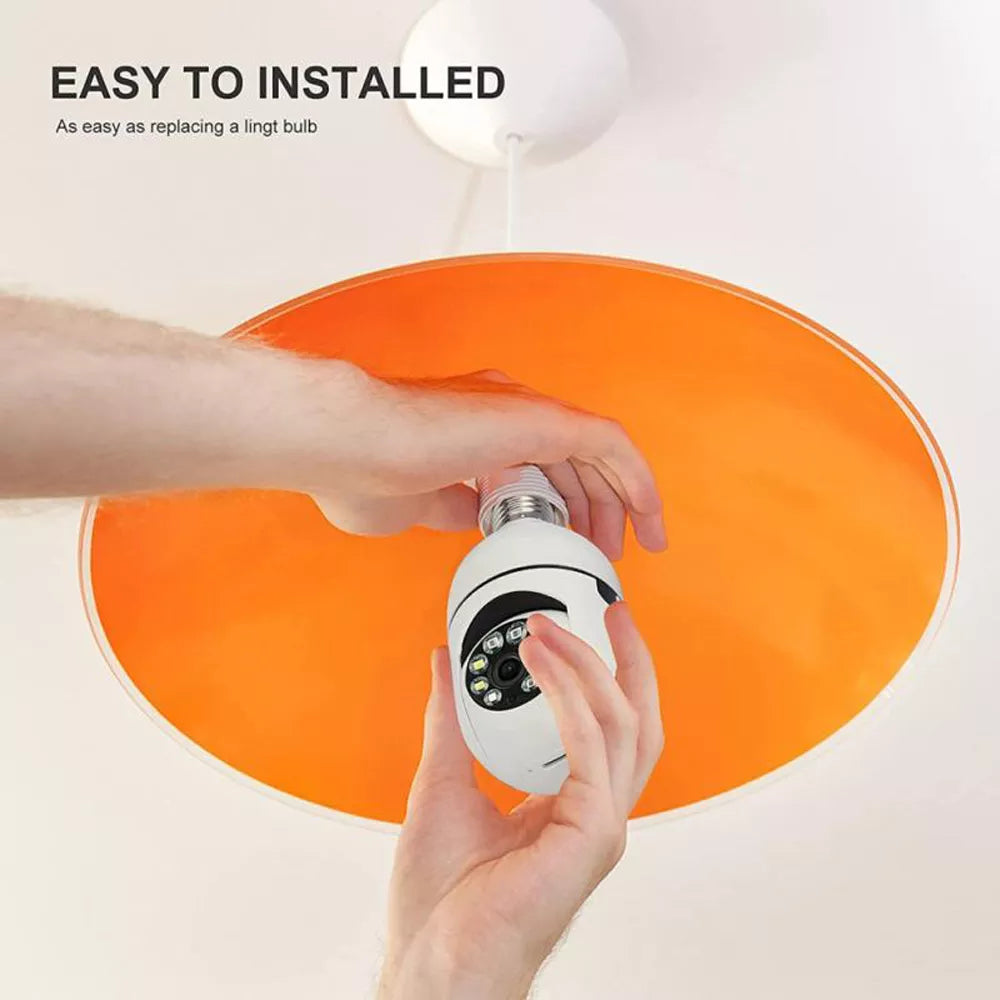 E27 Full HD 2MP Έξυπνη wifi PTZ 360° αυτόματη περιστροφή παρακολούθησης Κάμερα με λάμπα φωτός-τεμ.1 - ledmania.gr