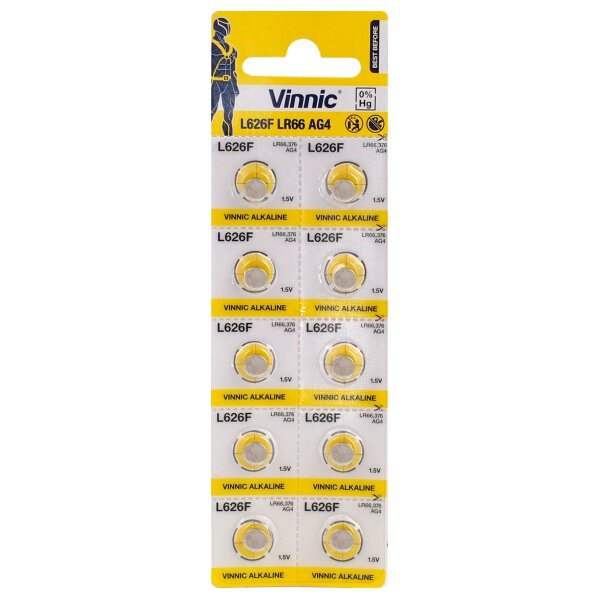 VINNIC G4/AG4/L626 MINI ALKALINE BATTERY BL10 - ledmania.gr