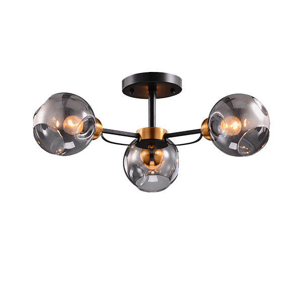 ELLARIA CHANDELIER 3xE27 WOOD/GREY - ledmania.gr