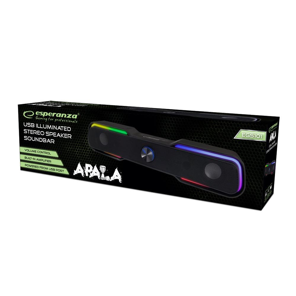 ESPERANZA USB SPEAKERS/SOUNDBAR LED RAINBOW APALA EGS101 - ledmania.gr