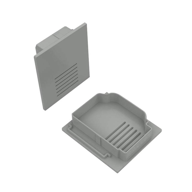 SET OF SILVER PLASTIC END CAPS FOR PROFILE P51 - SET 2PCS WITH VENTILATION HOLES - ledmania.gr