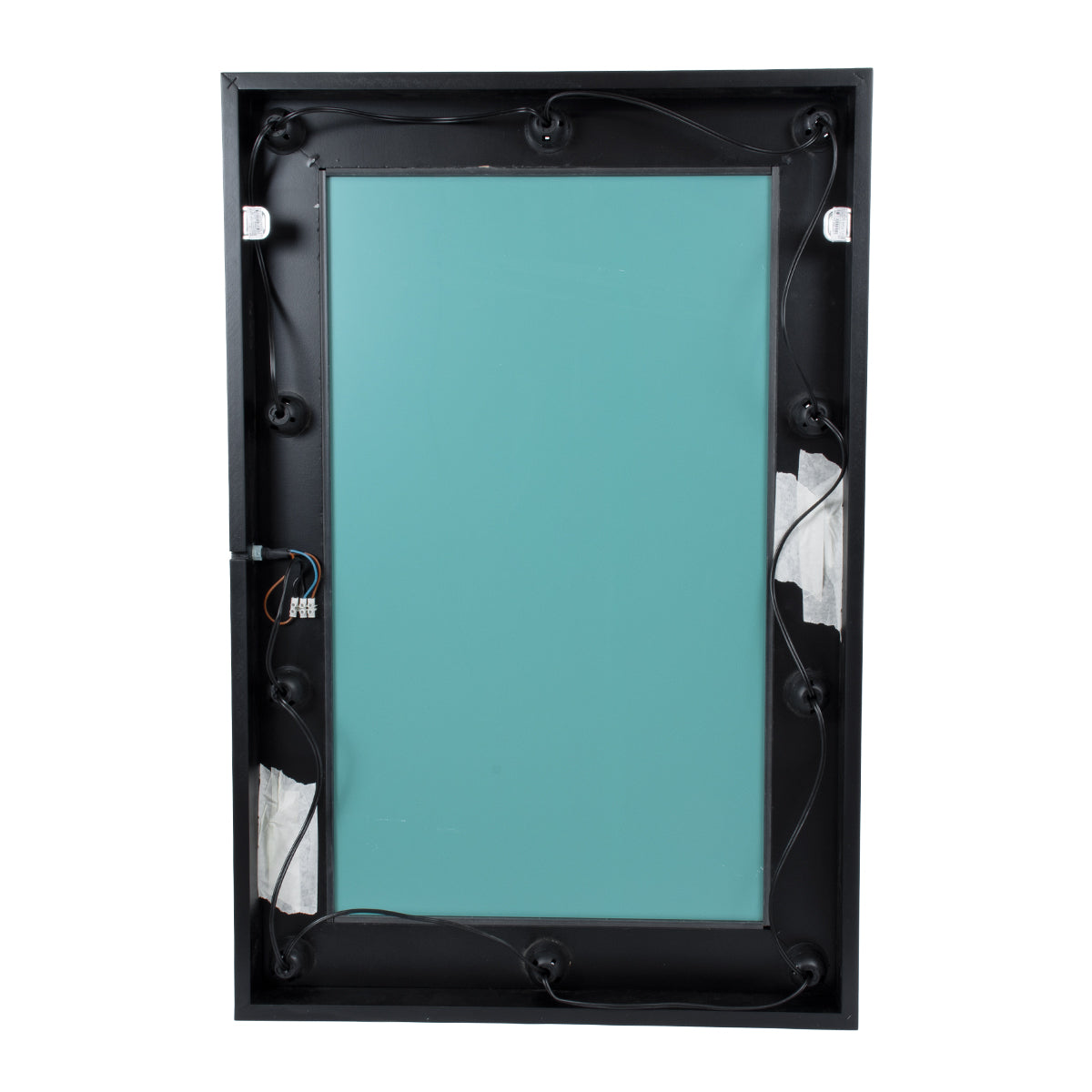 GloboStar® MAKEUP MIRROR-60x90-5 Μοντέρνος Καθρέπτης Μακιγιάζ με Πλαίσιο Φυσικού Ξύλου με Διακόπτη On/Off 10 x E27 AC220-240V - Μ60 x Π7 x Υ90cm - Μαύρος Έβενος - ledmania.gr