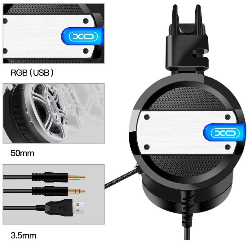 XO GE-02 HEADPHONES BLACK - ledmania.gr