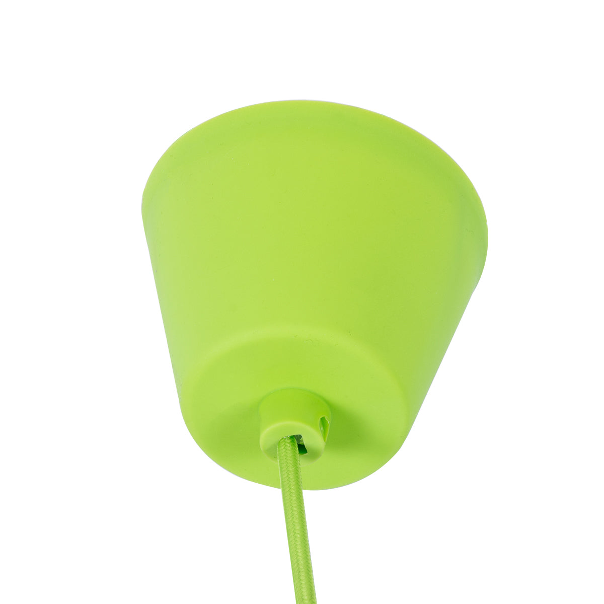 GloboStar® CABLITO 61557 Μοντέρνο Κρεμαστό Φωτιστικό Οροφής Μονόφωτο 1 x E27 Πράσινο Λαχανί Σιλικόνης Ανάρτηση με Υφασμάτινο Καλώδιο Φ4 x Υ110cm - ledmania.gr