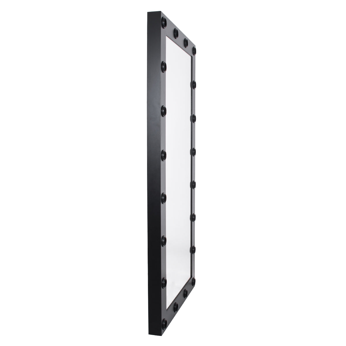 GloboStar® MAKEUP MIRROR-160x80-5 Μοντέρνος Καθρέπτης Μακιγιάζ με Πλαίσιο Φυσικού Ξύλου με Διακόπτη On/Off 20 x E27 AC220-240V - Μ80 x Π7 x Υ160cm - Μαύρος Έβενος - ledmania.gr
