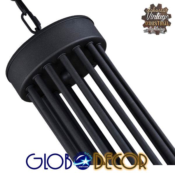 GloboStar® STAIRS 01024 Μοντέρνο Φωτιστικό Οροφής Πολύφωτο Μαύρο Μεταλλικό Φ80 x Y95cm - ledmania.gr