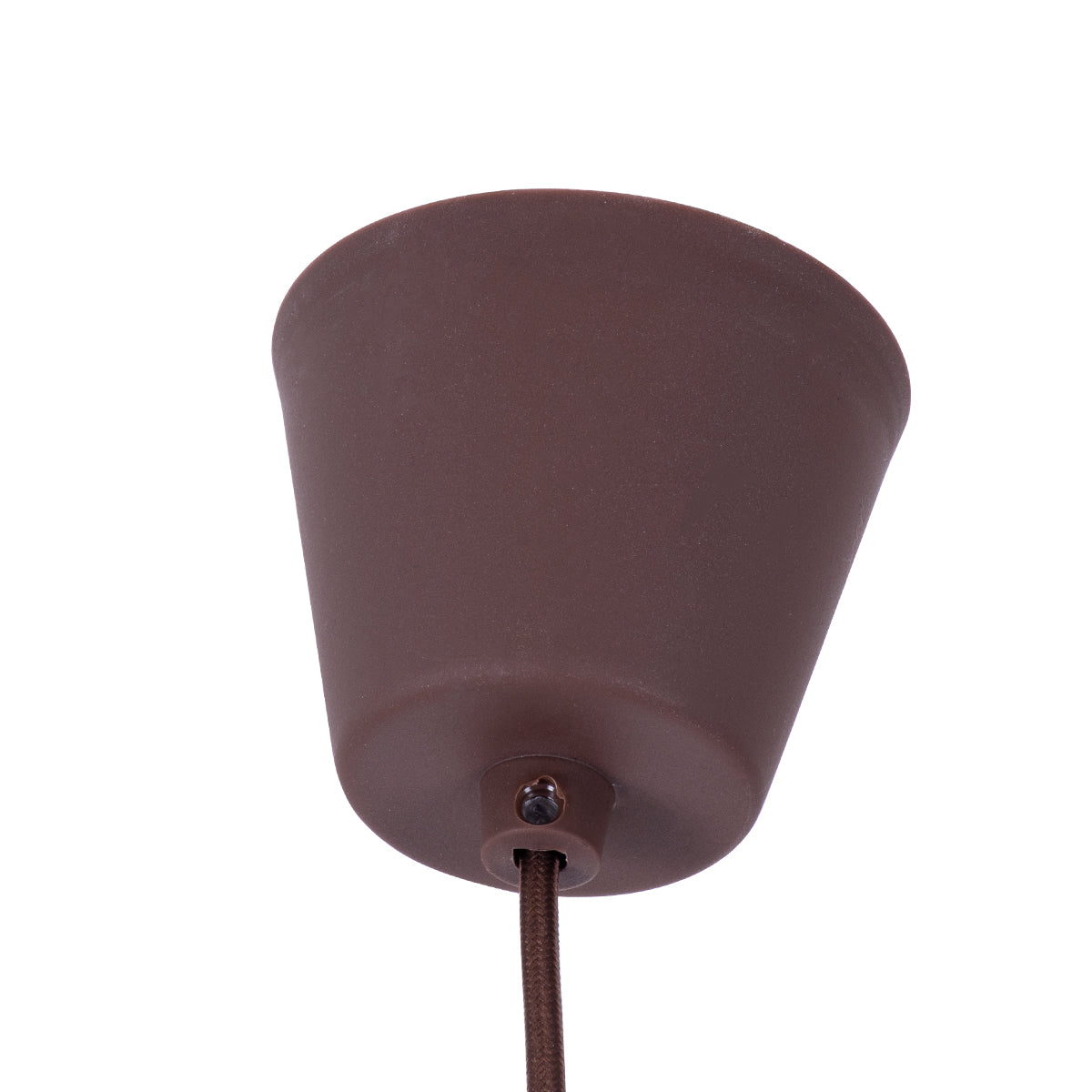 GloboStar® CABLITO 61561 Μοντέρνο Κρεμαστό Φωτιστικό Οροφής Μονόφωτο 1 x E27 Καφέ Σιλικόνης Ανάρτηση με Υφασμάτινο Καλώδιο Φ4 x Υ110cm - ledmania.gr