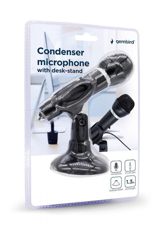 GEMBIRD CONDENSER MICROPHONE WITH DESK-STAND BLACK - ledmania.gr