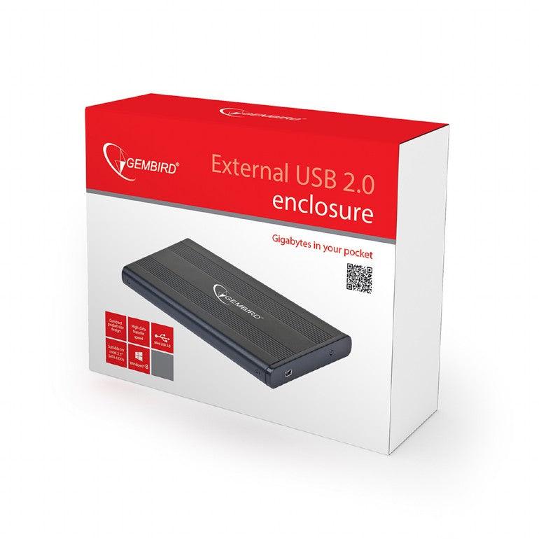 GEMBIRD EE2-U2S-5 Εξωτερικό κουτί USB 2.0 για 2,5 '' SATA σκληρούς δίσκους HDDs, υποδοχή mini-USB 5pin - ledmania.gr