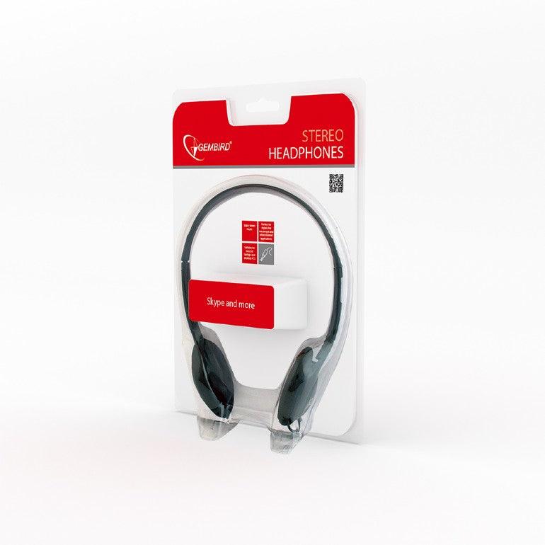 GEMBIRD MHP-123 STEREO HEADPHONES WITH VOLUME CONTROL BLACK - ledmania.gr