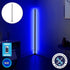 Μοντέρνο Minimal Επιδαπέδιο Μαύρο Φωτιστικό 150cm LED 24 Watt με Ασύρματο Χειριστήριο RF & Dimmer Μπλε GloboStar ALIEN Design GLOBO-150-6 - ledmania.gr