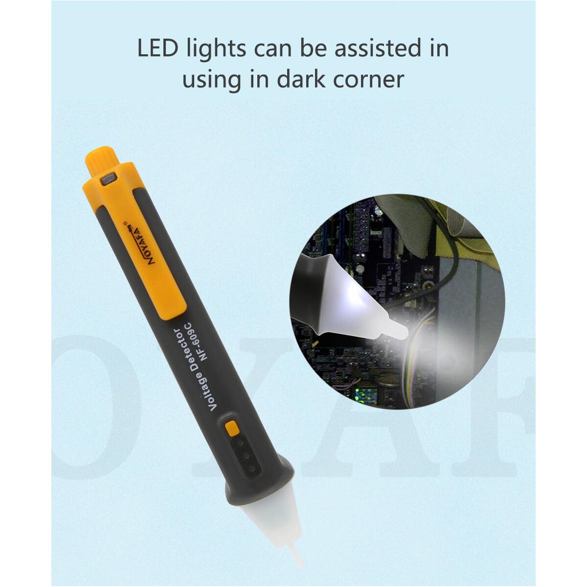 GloboStar 79990 Επαγγελματικός Ανιχνευτής Τάσης ΑC - Voltage Detector Χωρίς Επαφή 50-1000V με Φακό LED - Ένδειξη LED - Ρύθμηση Ευαισθησίας - Ένδειξη Ισχύος Σήματος - Εργαλείο Ηλεκτρολόγου - ledmania.gr