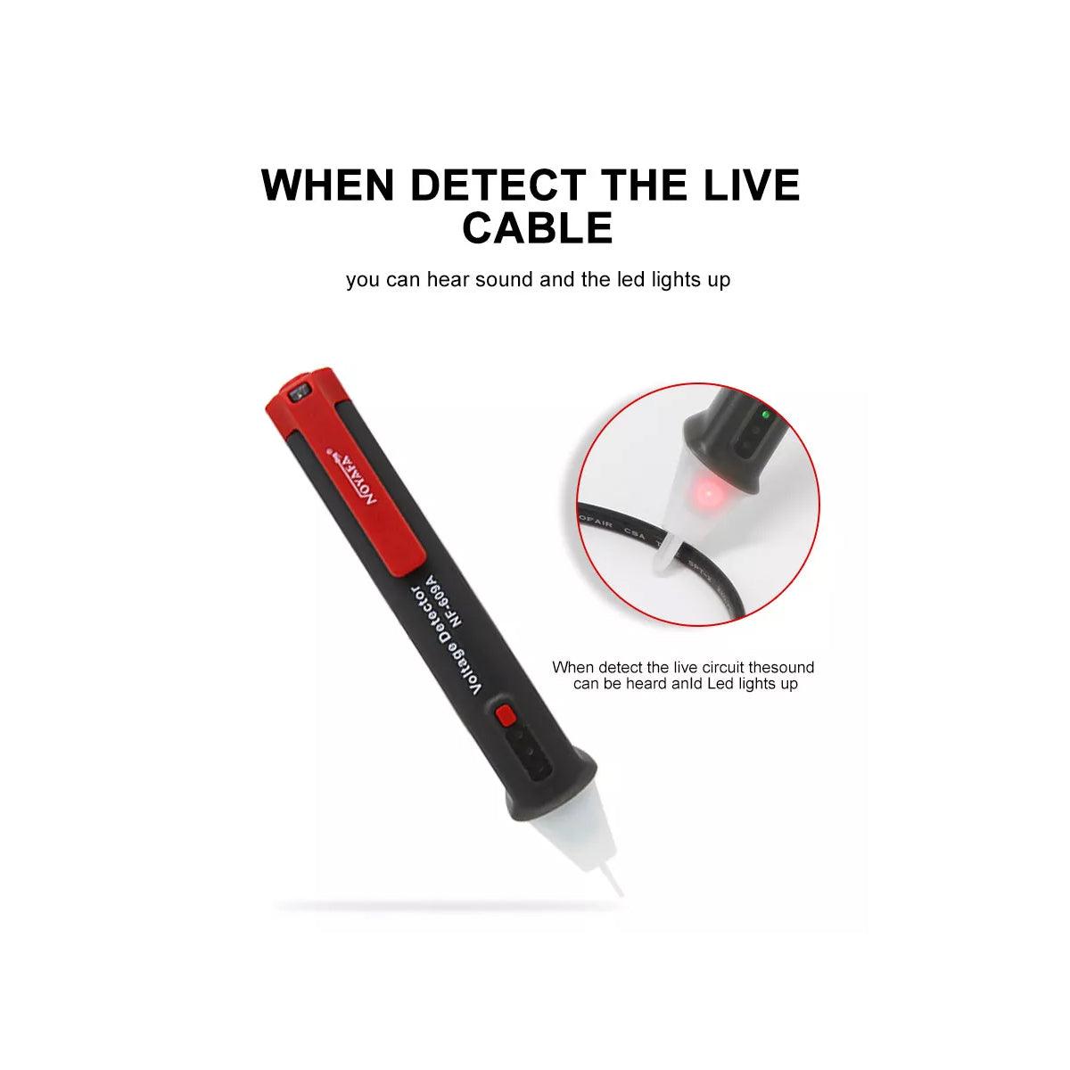 GloboStar 79991 Επαγγελματικός Ανιχνευτής Τάσης ΑC - Voltage Detector Χωρίς Επαφή 50-1000V με Φακό LED - Ένδειξη LED - Ένδειξη Ισχύος Σήματος - Εργαλείο Ηλεκτρολόγου - ledmania.gr