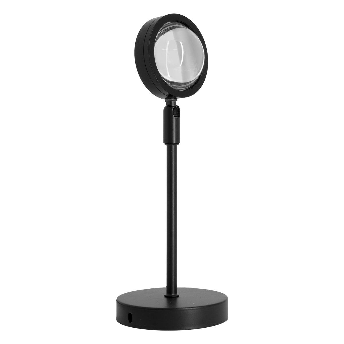 GloboStar® 00814 Μοντέρνο Minimal Επιτραπέζιο Φωτιστικό Μεταλλικό Μονόφωτο LED 12W DC 5V με Projector LENS Ειδικού Εφέ & Καλώδιο Τροφοδοσίας USB Rotation Head 180° SUN - ledmania.gr