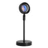 GloboStar® 00816 Μοντέρνο Minimal Επιτραπέζιο Φωτιστικό Μεταλλικό Μονόφωτο LED 12W DC 5V με Projector LENS Ειδικού Εφέ & Καλώδιο Τροφοδοσίας USB Rotation Head 180° RAINBOW GREEN - ledmania.gr