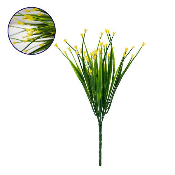 GloboStar® 09078 Τεχνητό Φυτό Διακοσμητικό Μπουκέτο Aphyllanthes Κίτρινο M17cm x Υ30cm Π17cm με 7 Κλαδάκια - ledmania.gr