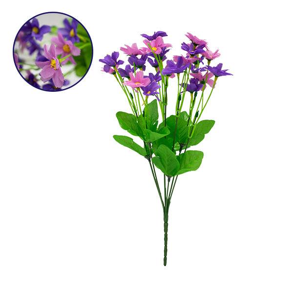 GloboStar® 09088 Τεχνητό Φυτό Διακοσμητικό Μπουκέτο Garden Cosmos Μωβ - Ροζ M20cm x Υ35cm Π20cm με 7 Κλαδάκια - ledmania.gr