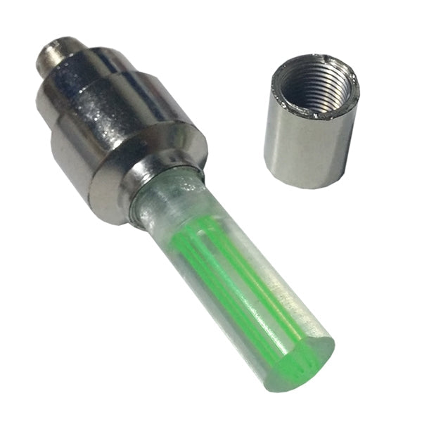 GloboStar® 115202 Βαλβίδες LED με Μπαταρία 3xLR1130 Αυτοκινήτου - Μοτοσυκλέτας - Ποδηλάτου Σετ 2 Τεμ. σε Blister Πράσινο - ledmania.gr