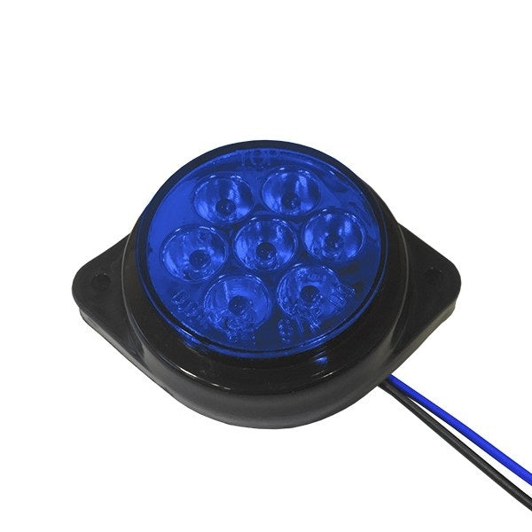 GloboStar® 115414 Πλευρικά Φώτα Όγκου Φορτηγών FLAT BULLET LED 7 SMD DC 24V Αδιάβροχο IP66 Μπλε - ledmania.gr