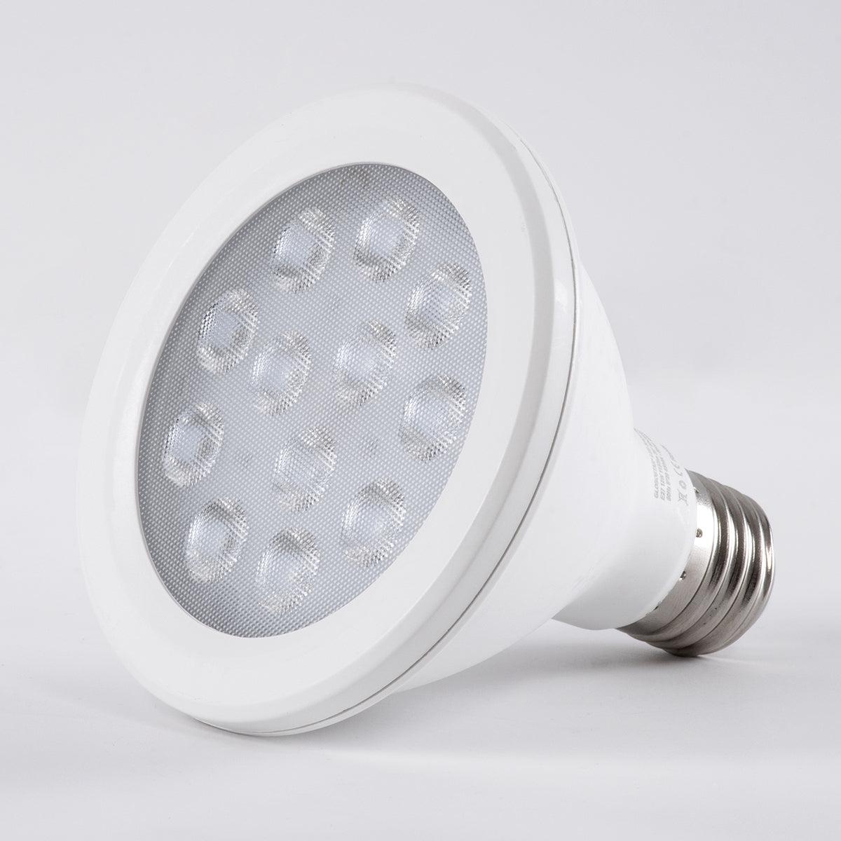 GloboStar® 60084 Λάμπα LED E27 PAR30 12W 1392lm 36° AC 220-240V IP20 Φ9.5 x Υ9.5cm Ψυχρό Λευκό 6000K - 3 Years Warranty - ledmania.gr