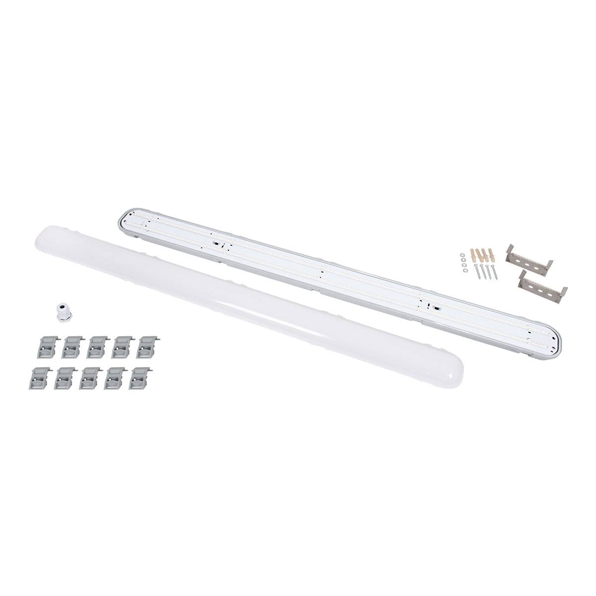 GloboStar® 60173 LED Γραμμικό Βιομηχανικό Φωτιστικό Tri-Proof 120cm 48W 5617lm 120° AC 220-240V Αδιάβροχο IP65 Μ120 x Π6 x Υ4cm Ψυχρό Λευκό 6000K - 3 Years Warranty - ledmania.gr