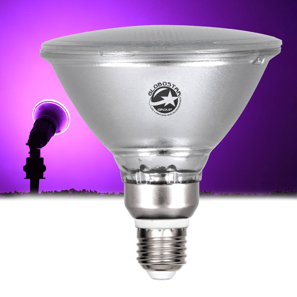 GloboStar® 60232 Λάμπα LED E27 PAR38 Κήπου Σκληρού Υάλου 18W 1200lm 60° AC 220-240V IP65 Φ12 x Υ13cm Ροζ - 3 Years Warranty - ledmania.gr