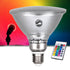 GloboStar® 60233 Λάμπα LED E27 PAR38 Κήπου Σκληρού Υάλου 18W 1200lm 60° AC 220-240V IP65 Φ12 x Υ13cm - Εναλλαγή Φωτισμού μέσω Τηλεχειριστηρίου - Πολύχρωμο RGB - 3 Years Warranty - ledmania.gr