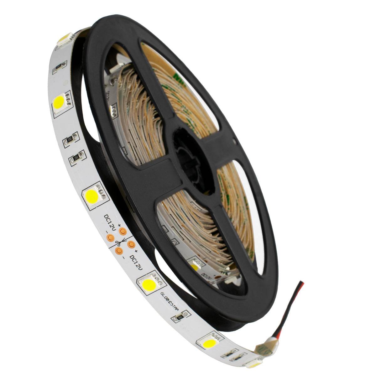 GloboStar® 70010 Ταινία LED SMD 5050 5m 7.2W/m 30LED/m 792lm/m 120° DC 12V IP20 Ψυχρό Λευκό 6000K - 5 Χρόνια Εγγύηση - ledmania.gr