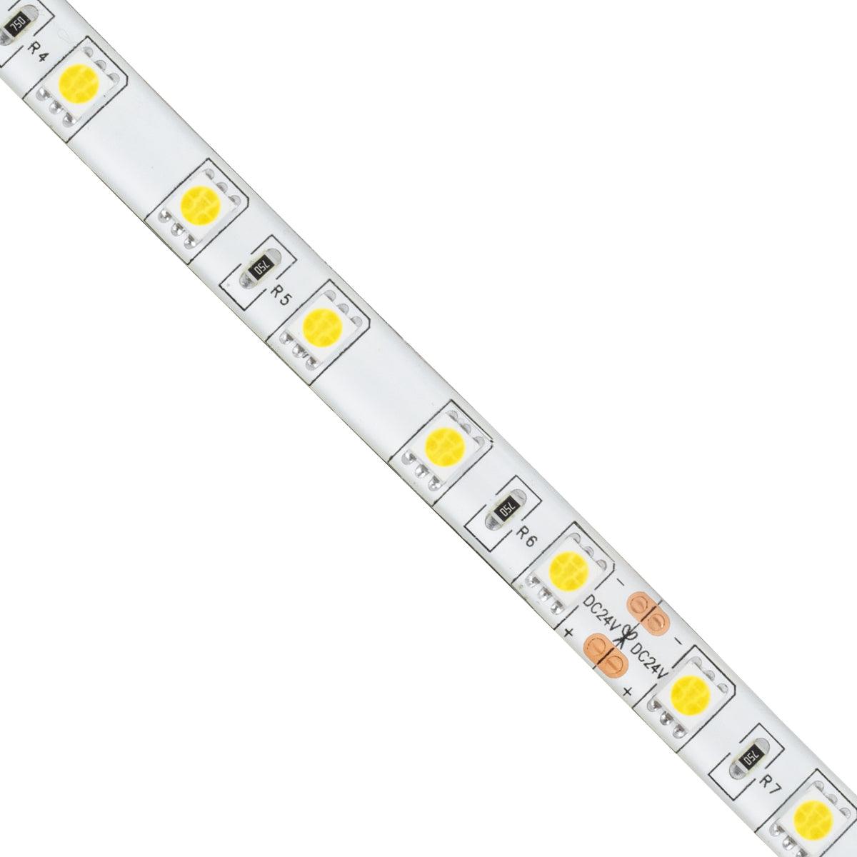 GloboStar® 70320 Ταινία LED SMD 5050 5m 14.4W/m 60LED/m 1584 lm/m 120° DC 24V Αδιάβροχη IP65 Ψυχρό Λευκό 6000K - 5 Χρόνια Εγγύηση - ledmania.gr