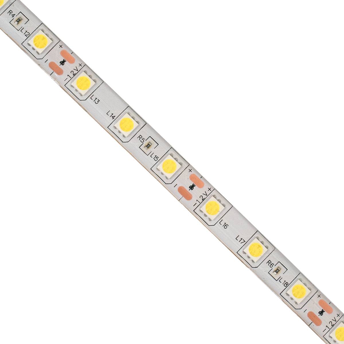GloboStar® 70412 Σετ Ταινία LED 5m 72W/5m 12V 60LED/m 5050 SMD 1497lm/m 120° Αδιάβροχη IP65 με Ασύρματο Χειριστήριο RF 2.4Ghz και Τροφοδοτικό Θερμό Λευκό 3000K Dimmable - ledmania.gr