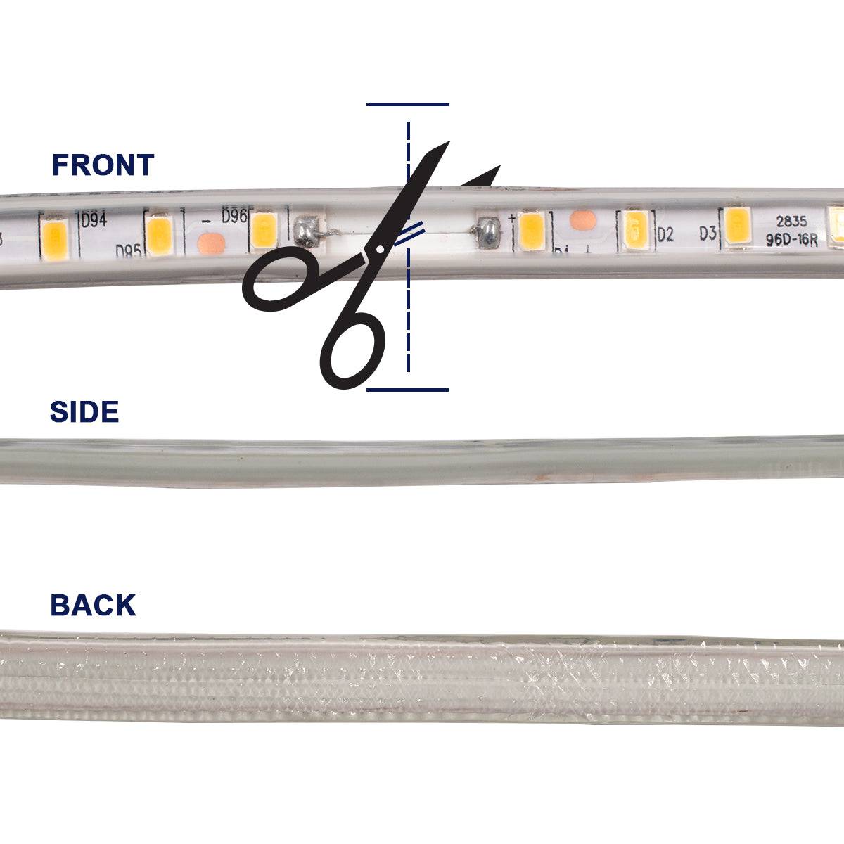 GloboStar® 70503 Slim Ταινία Μονής Σειράς Epistar LED SMD 2835 1m 12W/m 96LED/m 1572lm/m 120° DC 230V Αδιάβροχη IP68 Ultra Θερμό Λευκό 2200K Dimmable - ledmania.gr