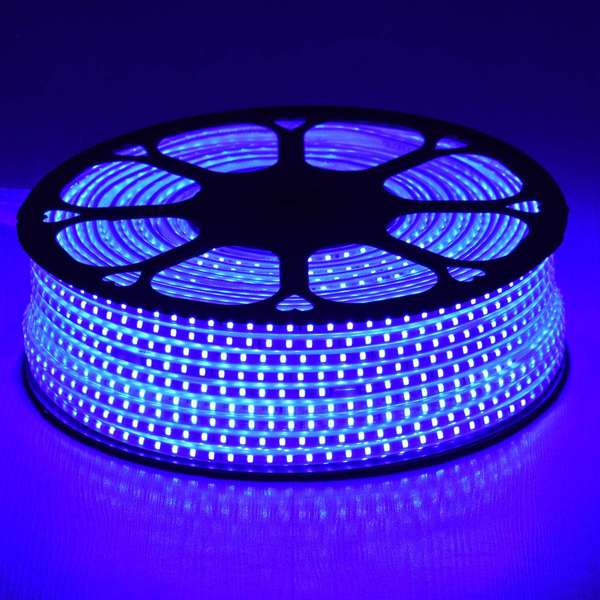 GloboStar® 70506 Slim Ταινία Μονής Σειράς Epistar LED SMD 2835 1m 12W/m 96LED/m 1572lm/m 120° DC 230V Αδιάβροχη IP68 Μπλε Dimmable - ledmania.gr