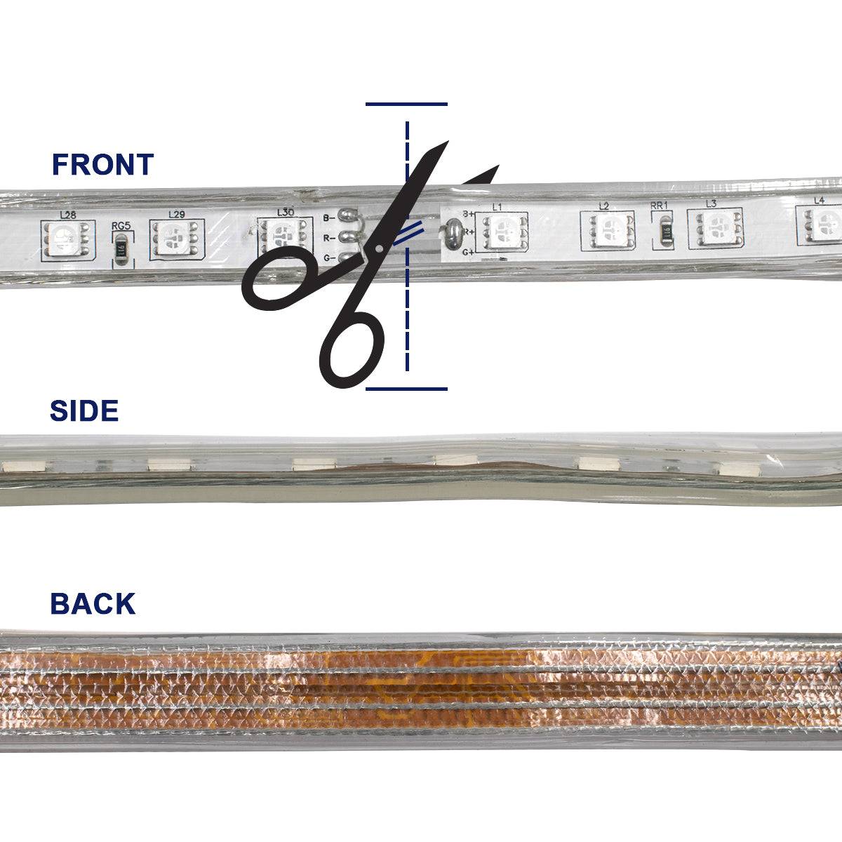 GloboStar® 70507 Slim Ταινία Μονής Σειράς Epistar LED SMD 5050 1m 12W/m 60LED/m 1572lm/m 120° DC 230V Αδιάβροχη IP68 RGB Dimmable - ledmania.gr