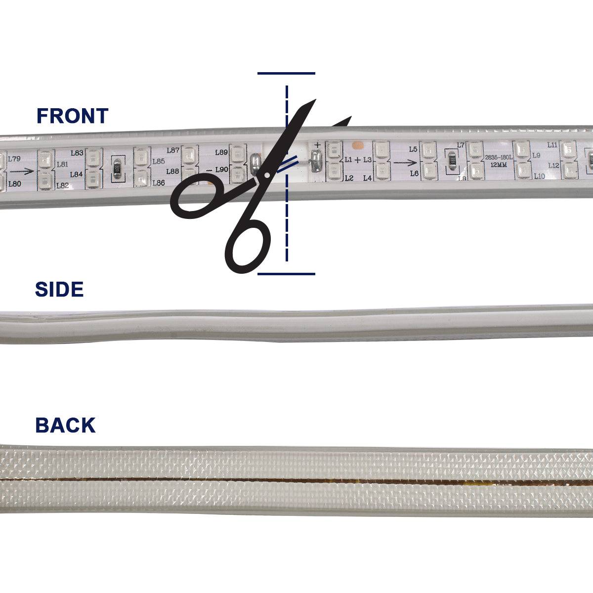 GloboStar® 70514 Wide Ταινία Διπλής Σειράς Epistar LED SMD 2835 1m 24W/m 180LED/m 3144lm/m 120° DC 230V Αδιάβροχη IP68 Κόκκινο Dimmable - ledmania.gr