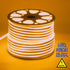 GloboStar® 70566 OVALE 120° Degree Neon Flex Epistar LED SMD 2835 1m 12W/m 120LED/m 1212lm/m 120° DC 24V Αδιάβροχη IP68 Gold - Ultra Θερμό 2200K Dimmable - ledmania.gr