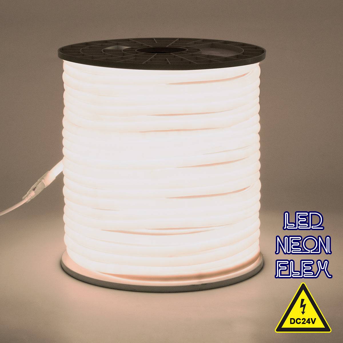 GloboStar® 70581 TUBE 360° Degree Neon Flex Epistar LED SMD 2835 1m 12W/m 120LED/m 1284lm/m 360° DC 24V Αδιάβροχη IP68 Φυσικό Λευκό 4500K Dimmable - ledmania.gr