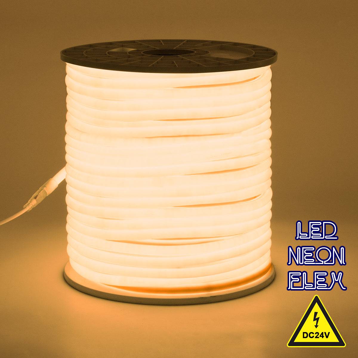 GloboStar® 70582 TUBE 360° Degree Neon Flex Epistar LED SMD 2835 1m 12W/m 120LED/m 1248lm/m 360° DC 24V Αδιάβροχη IP68 Θερμό Λευκό 3000K Dimmable - ledmania.gr