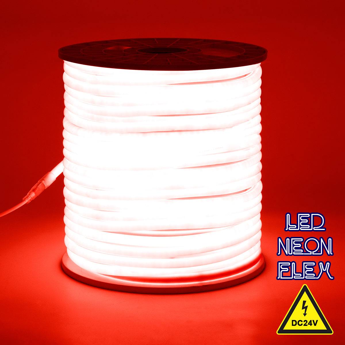 GloboStar® 70583 TUBE 360° Degree Neon Flex Epistar LED SMD 2835 1m 12W/m 120LED/m 1212lm/m 360° DC 24V Αδιάβροχη IP68 Κόκκινο Dimmable - ledmania.gr