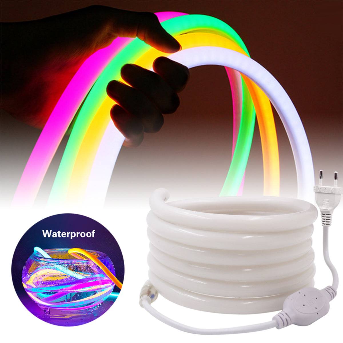 GloboStar® 70586 TUBE 360° Degree Neon Flex Epistar LED SMD 2835 1m 12W/m 120LED/m 1212lm/m 360° DC 24V Αδιάβροχη IP68 Gold - Ultra Θερμό 2200K Dimmable - ledmania.gr