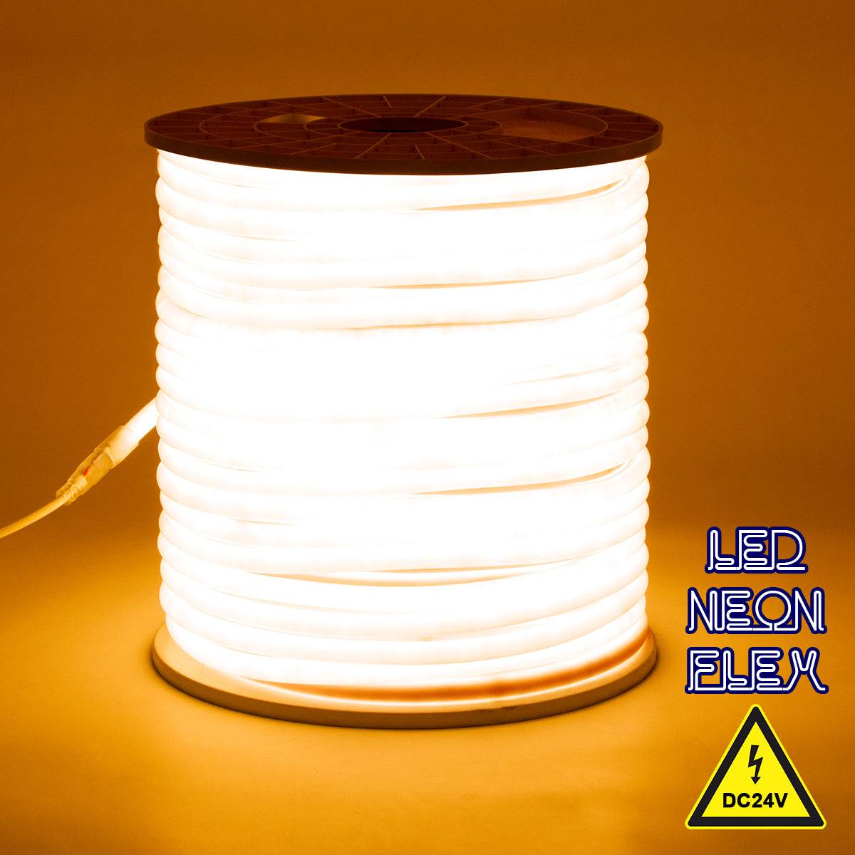 GloboStar® 70586 TUBE 360° Degree Neon Flex Epistar LED SMD 2835 1m 12W/m 120LED/m 1212lm/m 360° DC 24V Αδιάβροχη IP68 Gold - Ultra Θερμό 2200K Dimmable - ledmania.gr
