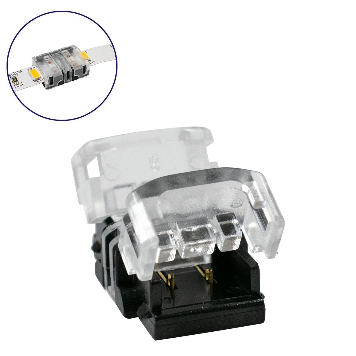 GloboStar® 70713 Ταχυσύνδεσμος Ένωσης IP20 - Strip To Strip Connector για Ένωση 2 x Μονόχρωμες Ταινίες LED Πλάτους 8mm - ledmania.gr
