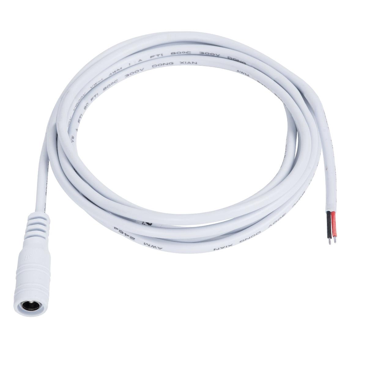 GloboStar® 70746 Καλώδιο Τροφοδοσίας DC 2 Μέτρων από Female 2.1x5.5mm σε 2 x 0.3mm Ατερμάτιστο Καλώδιο Μ200 x Π1.1cm Λευκό - ledmania.gr