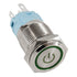 GloboStar® 70777 LED Φωτιζόμενος Διακόπτης Χωνευτός - Μπουτόν PUSH On Ανοξείδωτος AC 220-240V Αδιάβροχο IP67 Φ18mm με Angel Eye Πράσινο - ledmania.gr